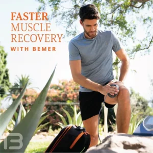 Man using a BEMER® spot on his leg.