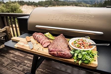 Traeger grills, our choice for preparing fantastic wagyu beef.